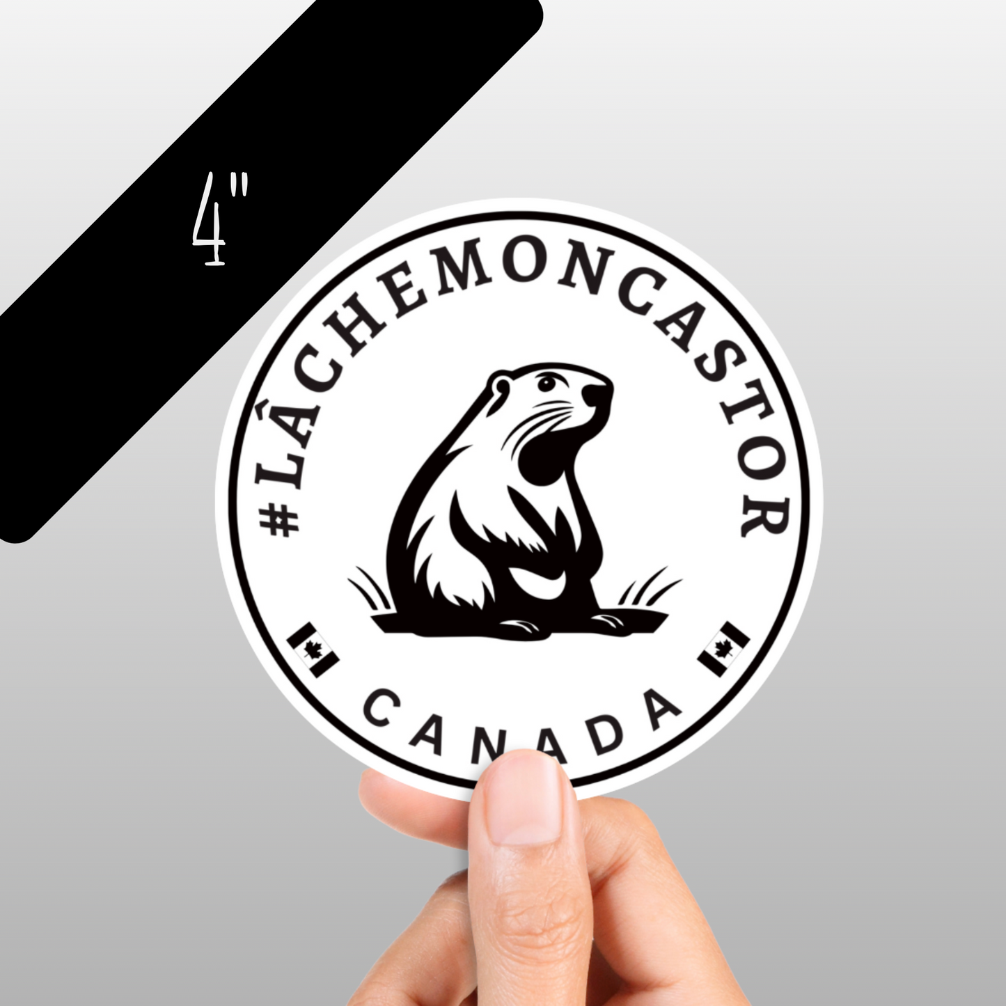 #lâchemoncastor Autocollant rond en vinyle 2" ou 4" – 🇨🇦❤️ Soutenons les banques alimentaires canadiennes ❤️🇨🇦