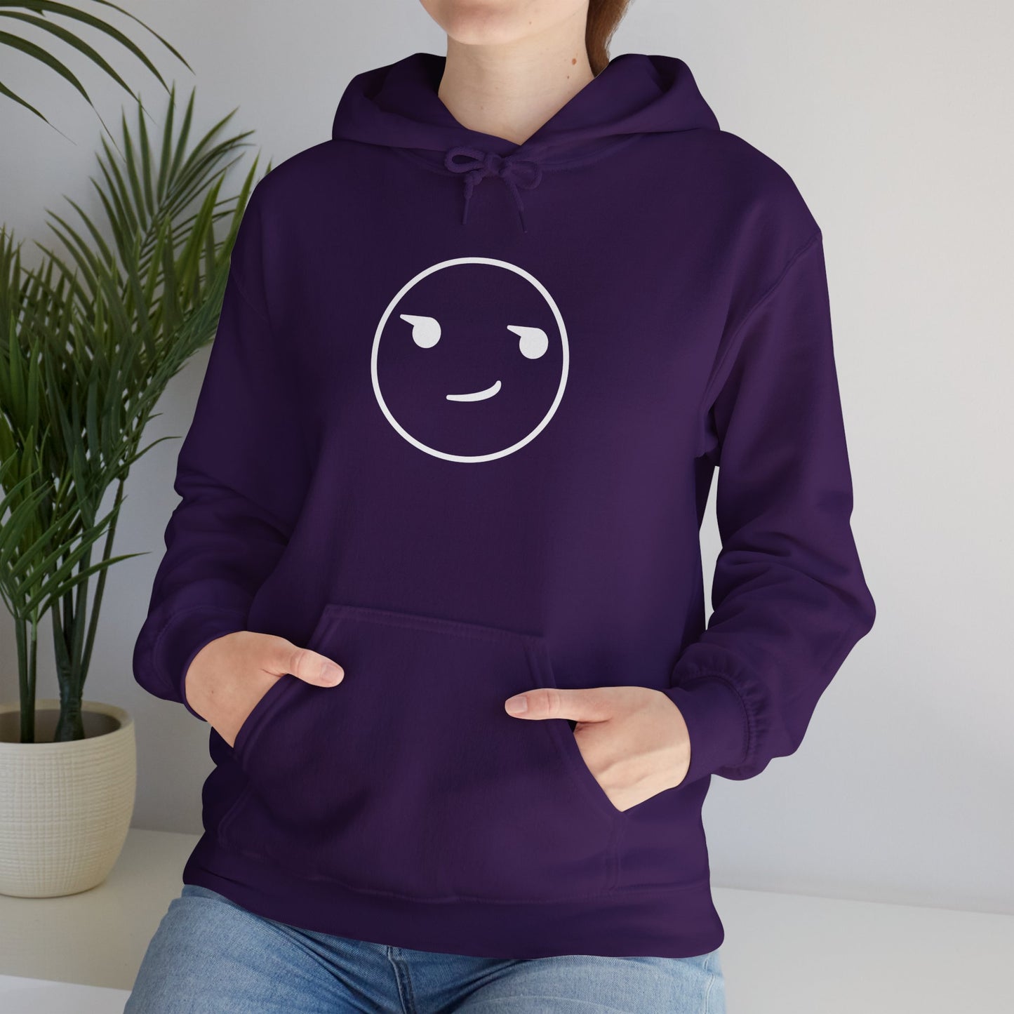 Smirk Smiley Unisex Hoodie -Dark Colors
