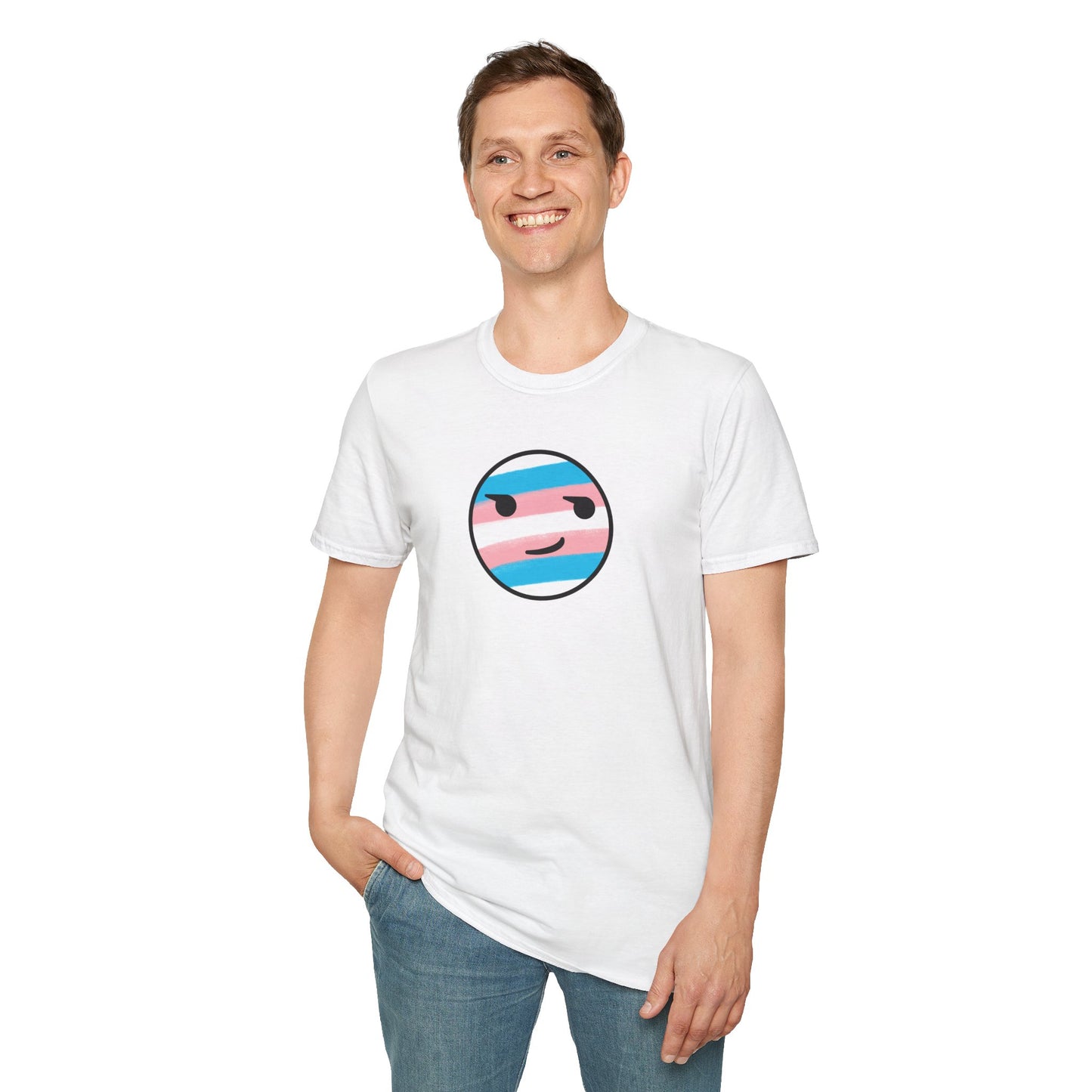 🏳️⚧️ Trans Pride Smirk - Classic Unisex Crewneck T-Shirt
