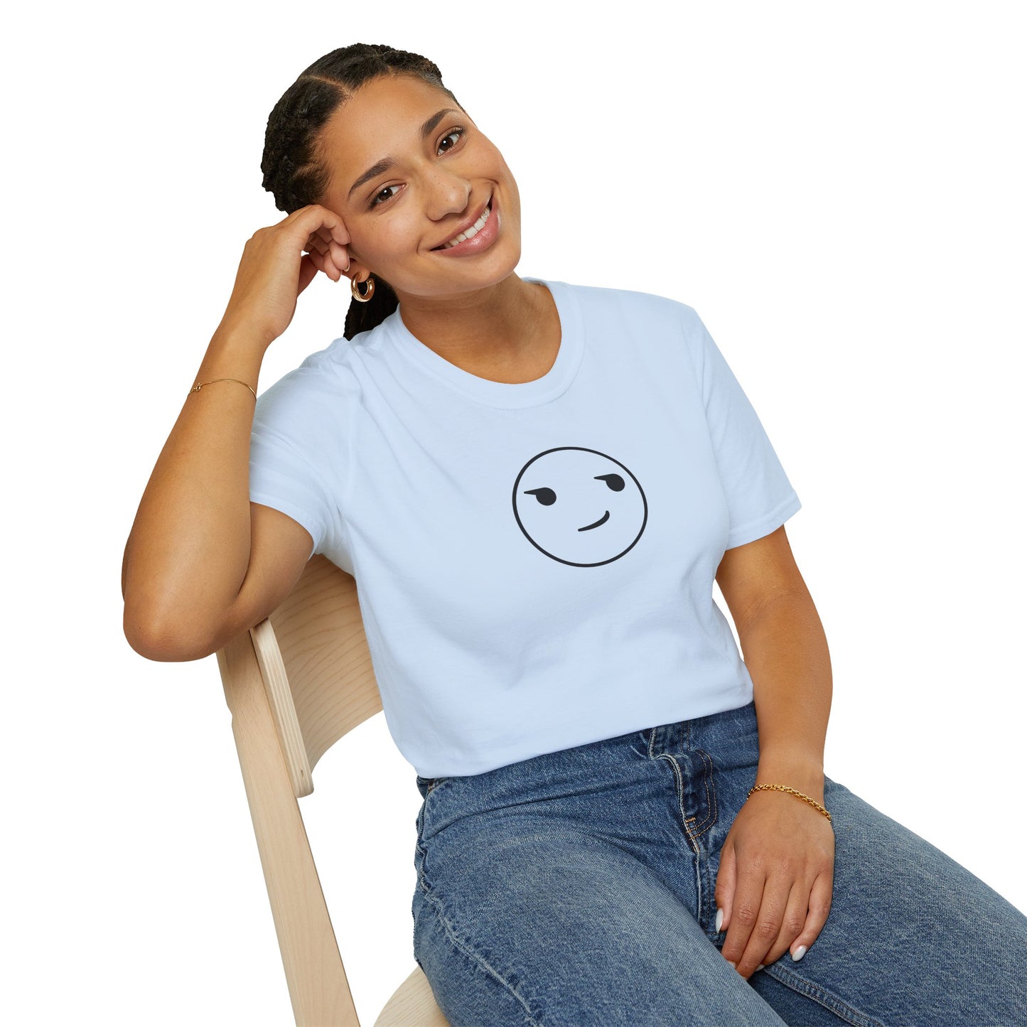Smirk Smiley Classic Unisex Crewneck T-Shirt - Light Colors
