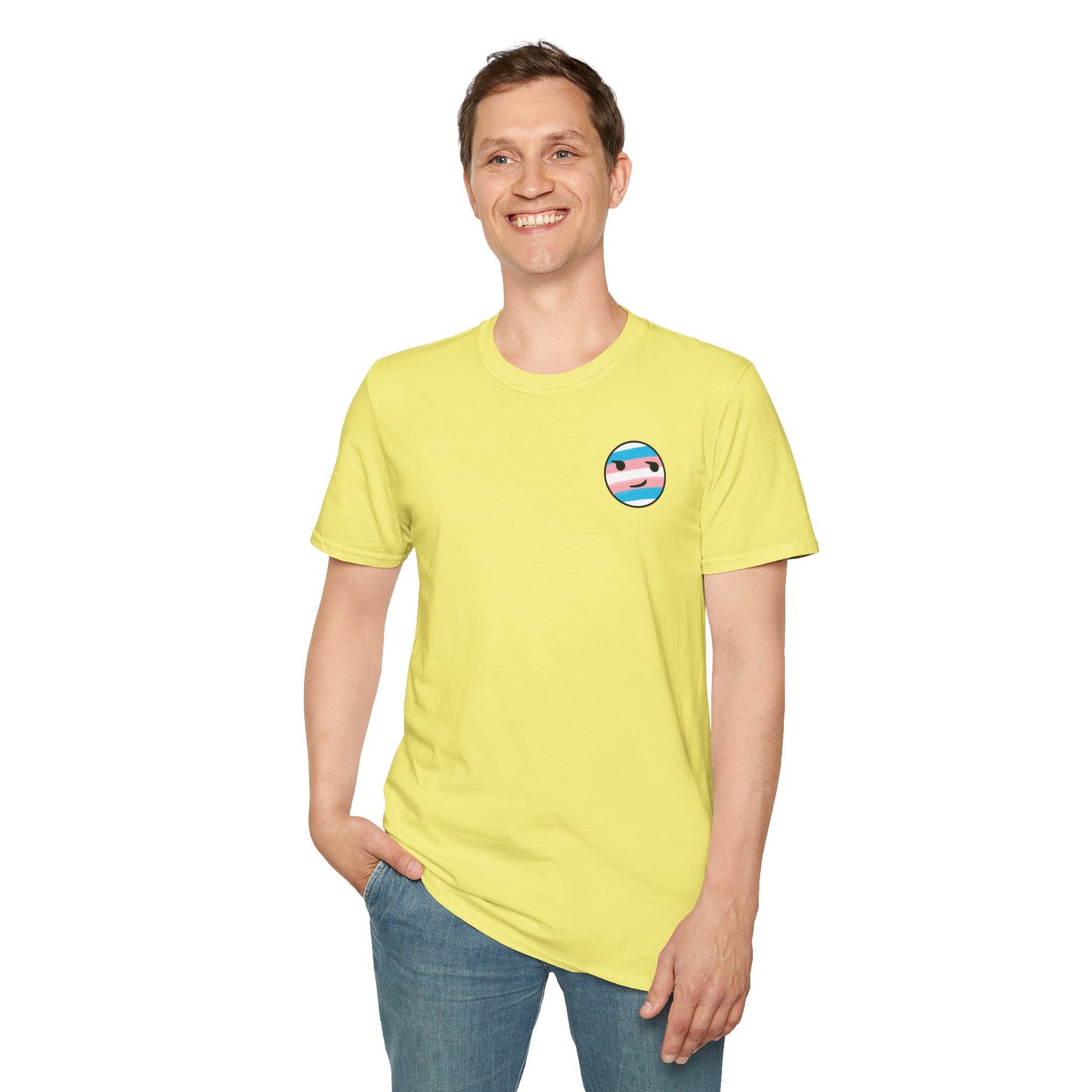 🏳️⚧️ Trans Pride Smirk (small logo) - Classic Unisex Crewneck T-Shirt