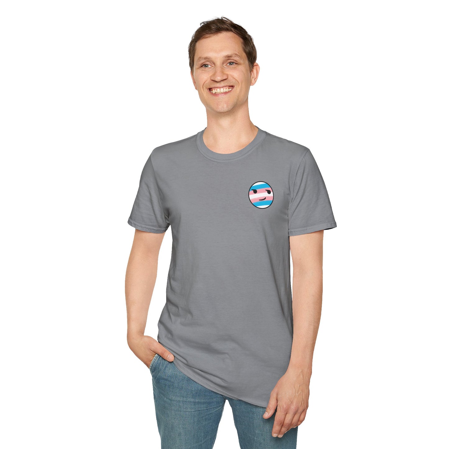 🏳️⚧️ Trans Pride Smirk (small logo) - Classic Unisex Crewneck T-Shirt