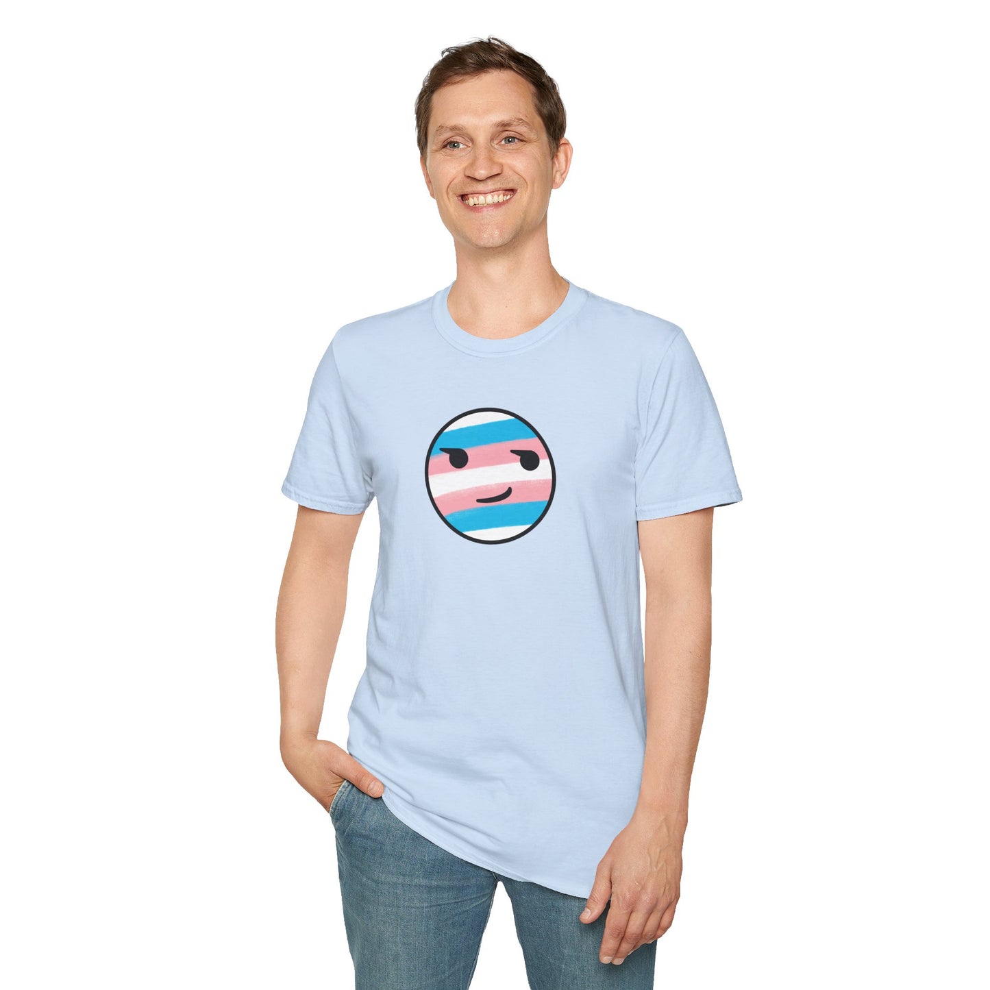 🏳️⚧️ Trans Pride Smirk - Classic Unisex Crewneck T-Shirt