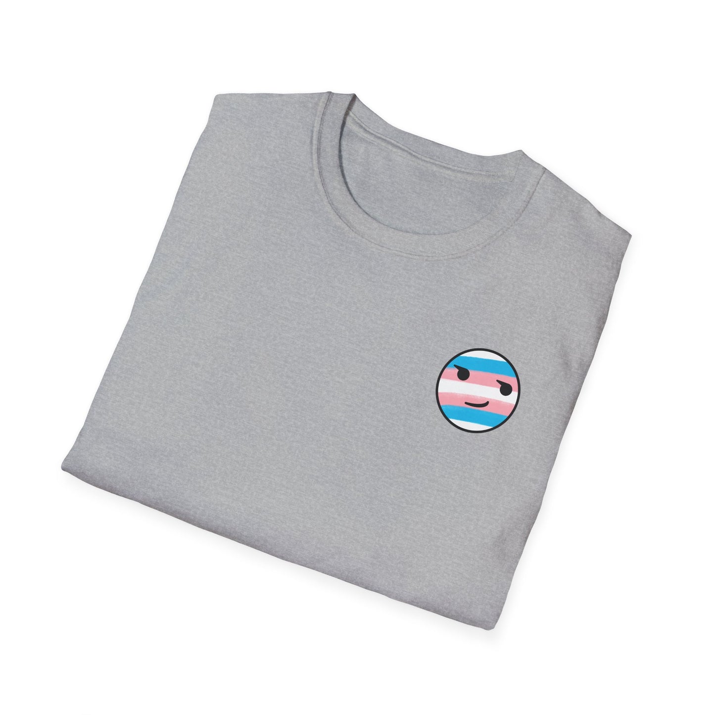 🏳️⚧️ Trans Pride Smirk (small logo) - Classic Unisex Crewneck T-Shirt