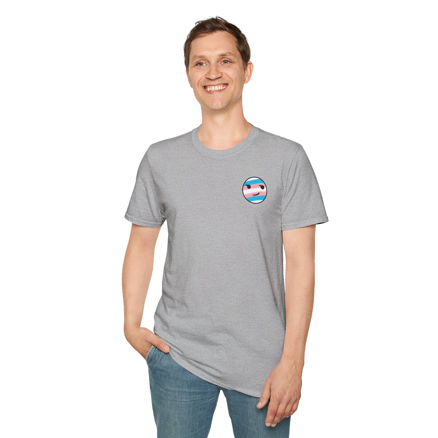 🏳️⚧️ Trans Pride Smirk (small logo) - Classic Unisex Crewneck T-Shirt