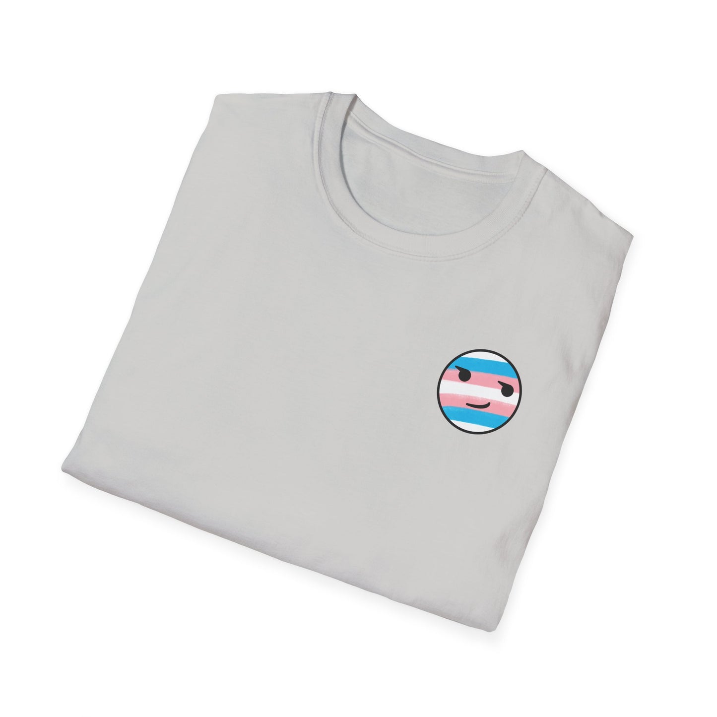 🏳️⚧️ Trans Pride Smirk (small logo) - Classic Unisex Crewneck T-Shirt