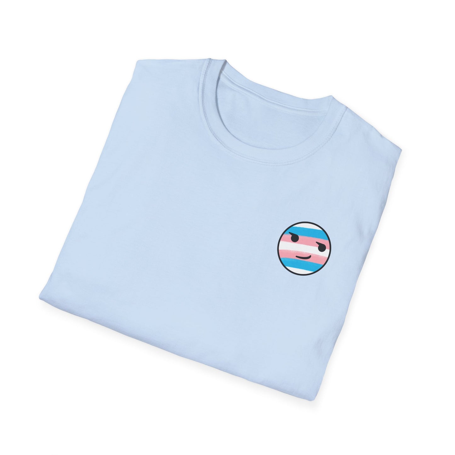 🏳️⚧️ Trans Pride Smirk (small logo) - Classic Unisex Crewneck T-Shirt