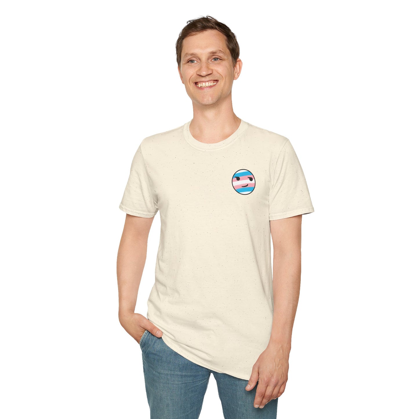 🏳️⚧️ Trans Pride Smirk (small logo) - Classic Unisex Crewneck T-Shirt