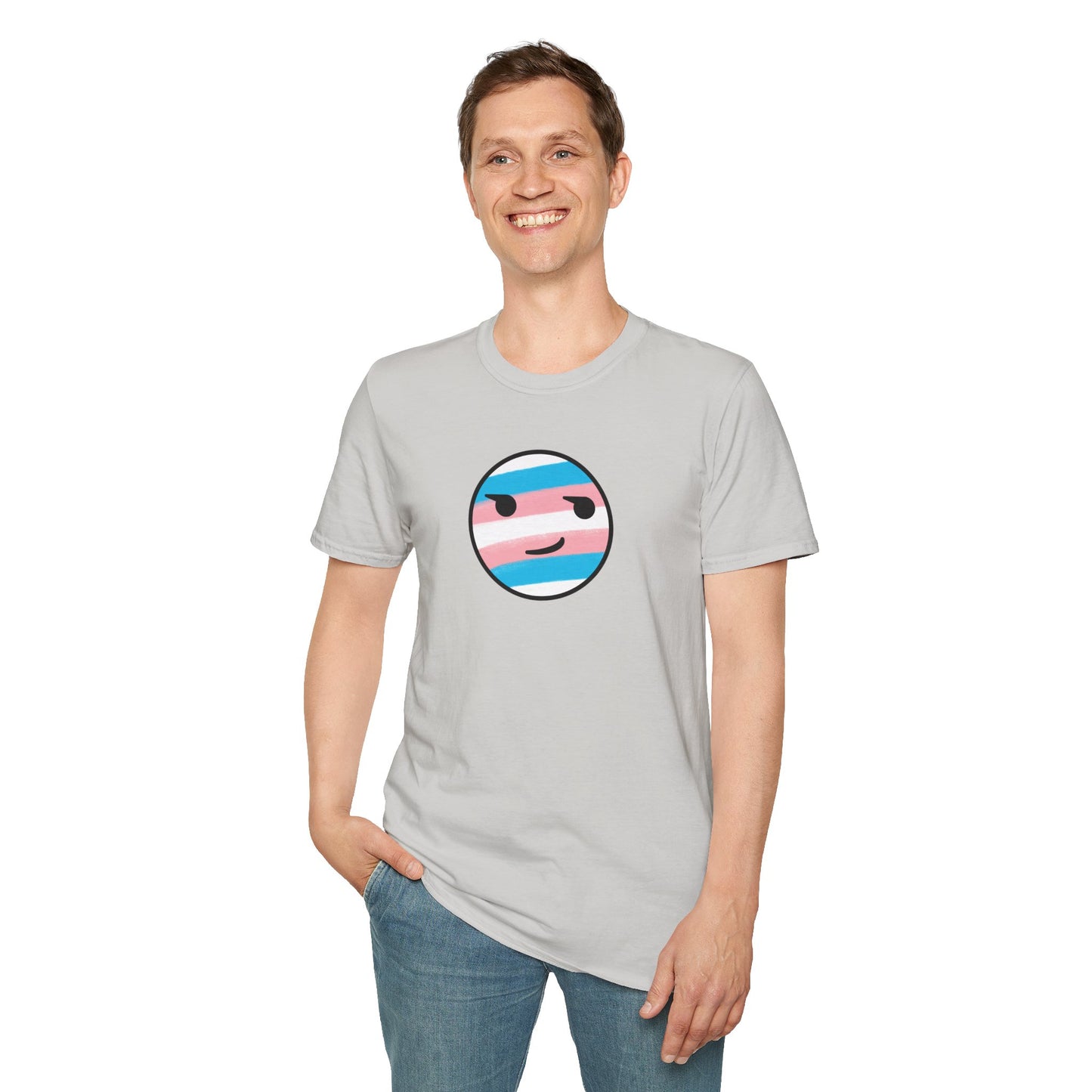 🏳️⚧️ Trans Pride Smirk - Classic Unisex Crewneck T-Shirt