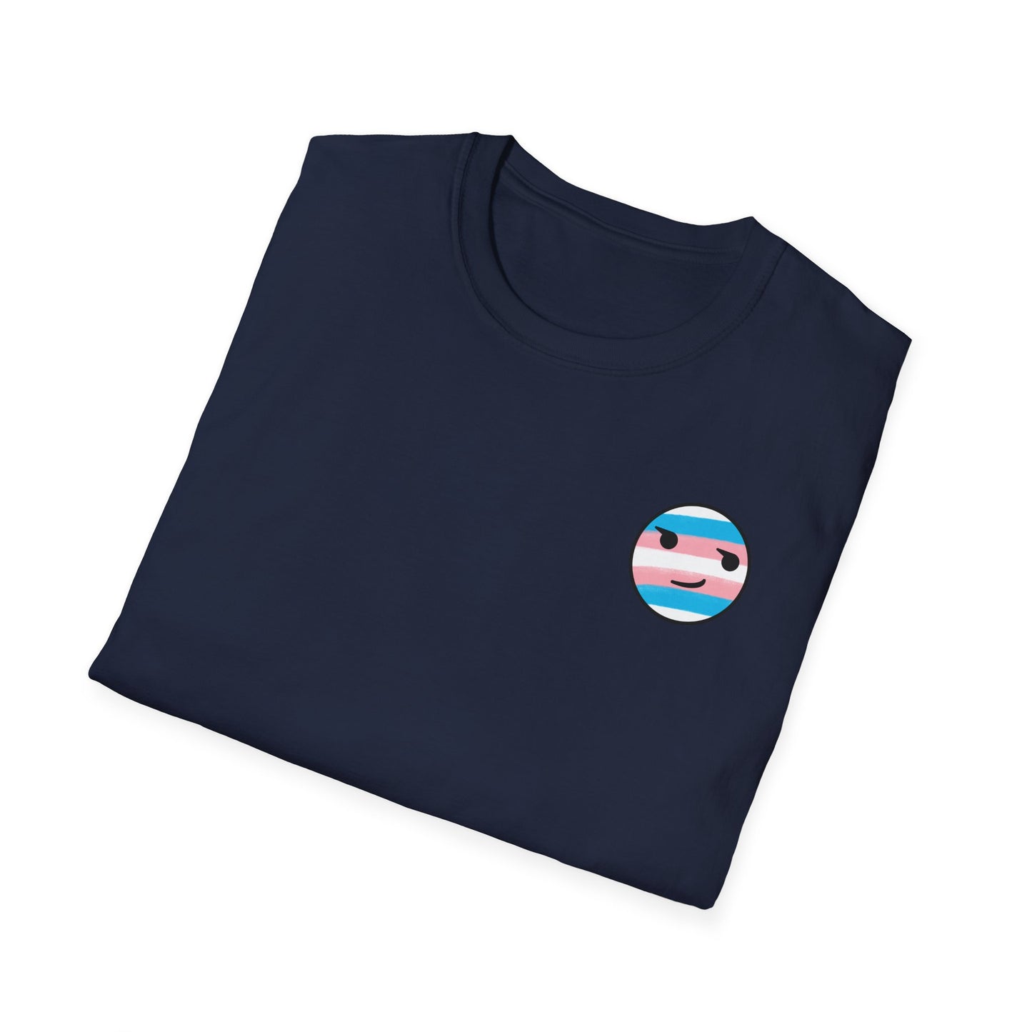 🏳️⚧️ Trans Pride Smirk (small logo) - Classic Unisex Crewneck T-Shirt