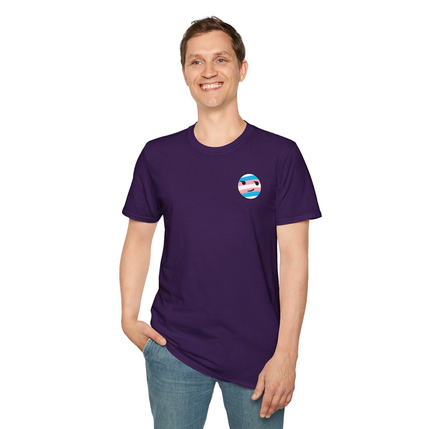 🏳️⚧️ Trans Pride Smirk (small logo) - Classic Unisex Crewneck T-Shirt