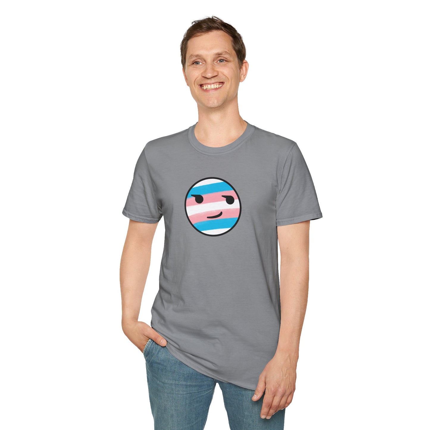 🏳️⚧️ Trans Pride Smirk - Classic Unisex Crewneck T-Shirt