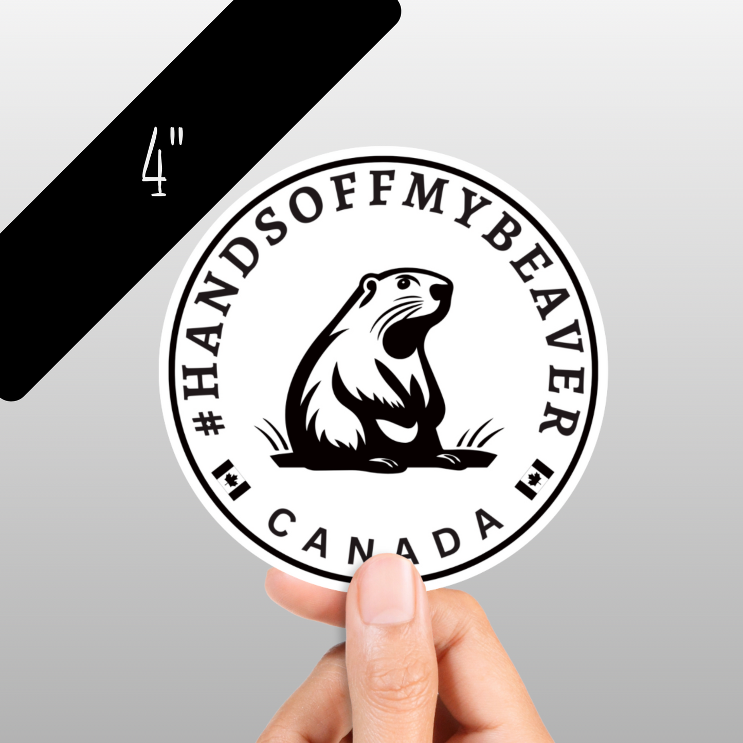 #handsoffmybeaver Vinyl 2" or 4" Round Sticker – 🇨🇦❤️Support Canadian Food Banks ❤️🇨🇦