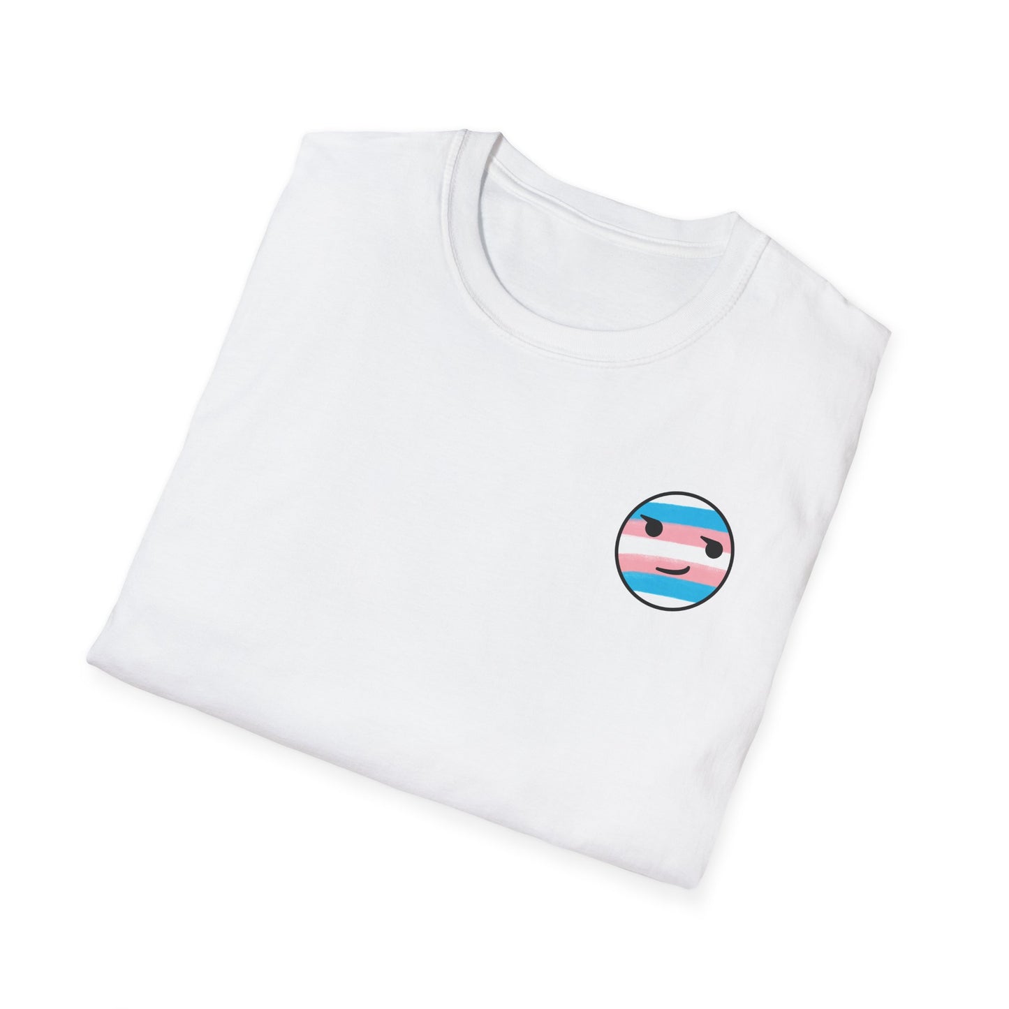 🏳️⚧️ Trans Pride Smirk (small logo) - Classic Unisex Crewneck T-Shirt