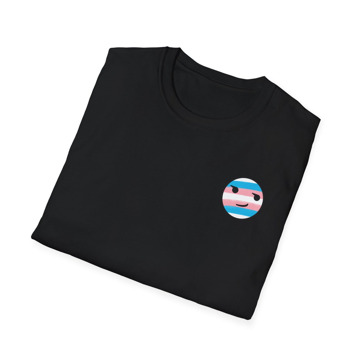🏳️⚧️ Trans Pride Smirk (small logo) - Classic Unisex Crewneck T-Shirt