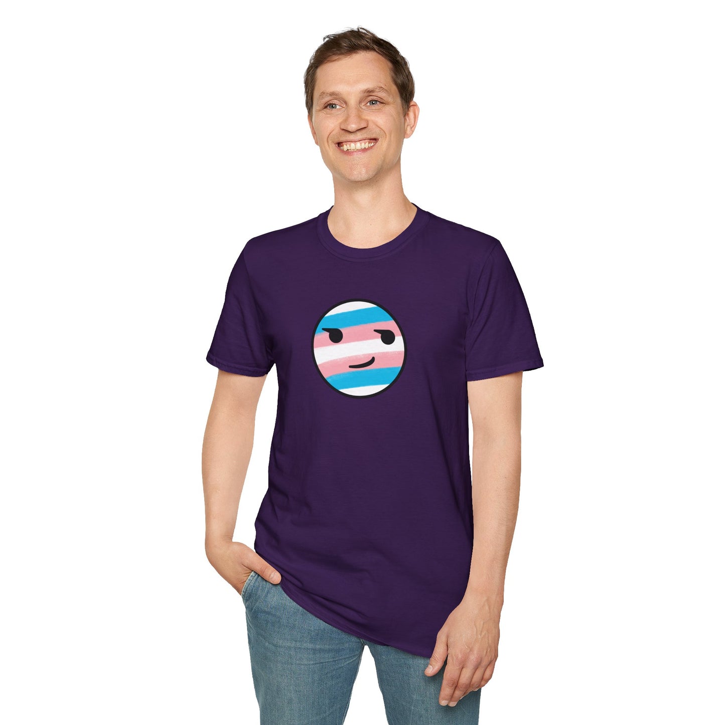🏳️⚧️ Trans Pride Smirk - Classic Unisex Crewneck T-Shirt
