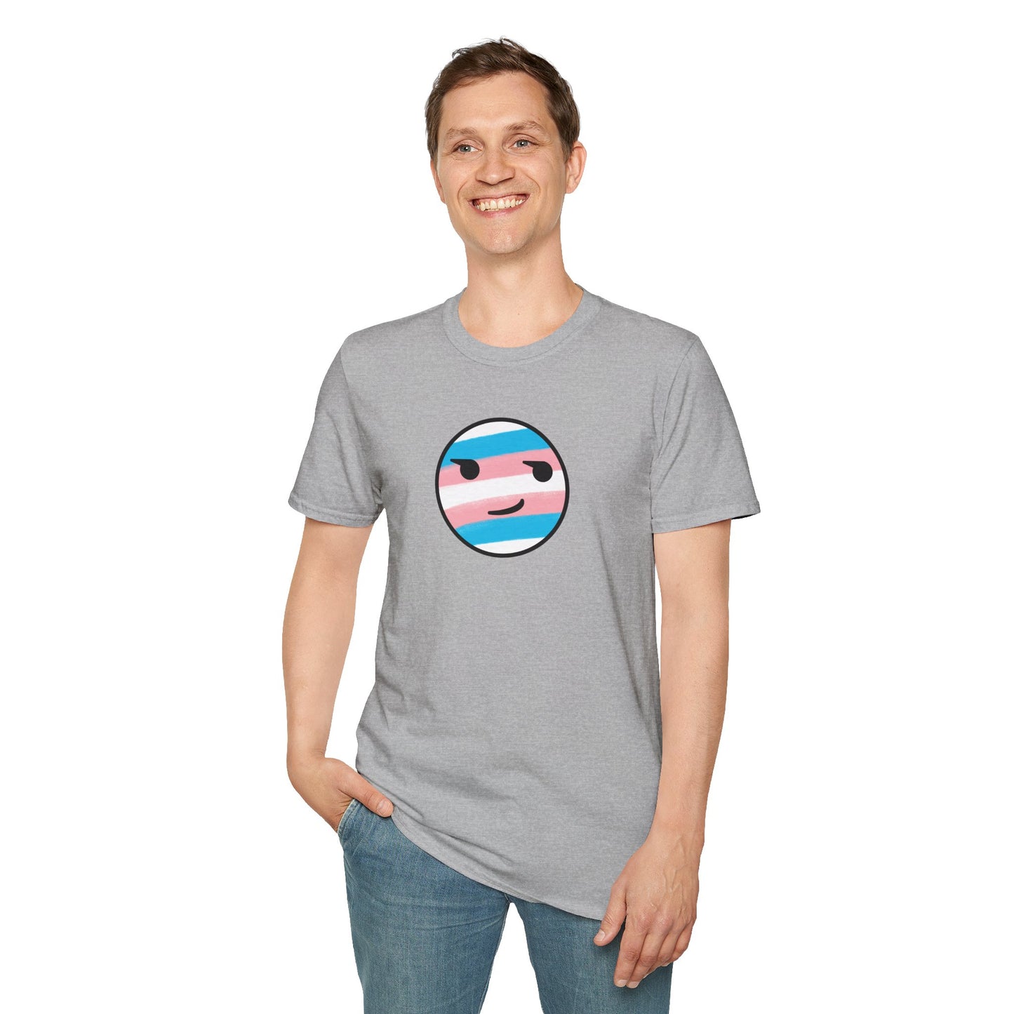 🏳️⚧️ Trans Pride Smirk - Classic Unisex Crewneck T-Shirt