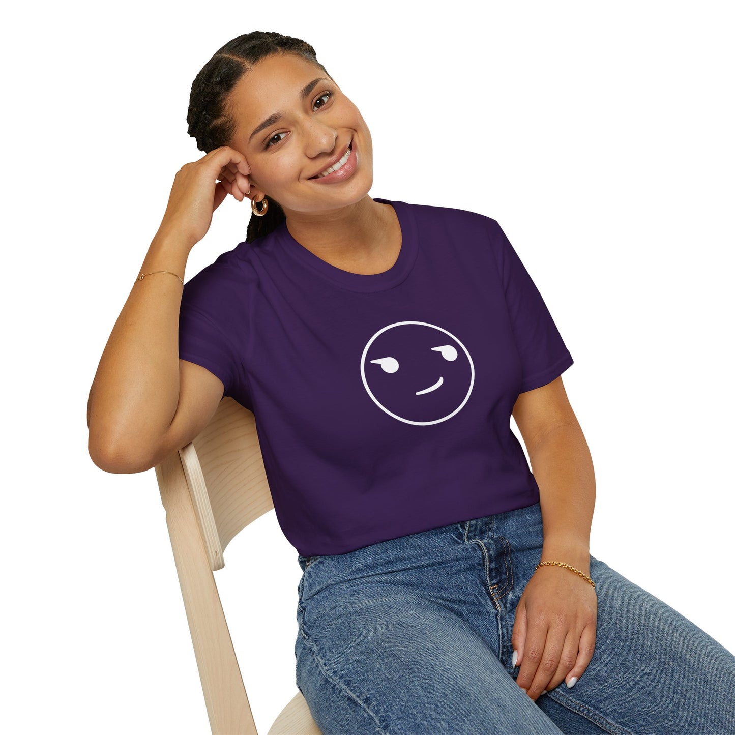 Smirk Smiley Classic Unisex Crewneck T-Shirt - Dark Colors