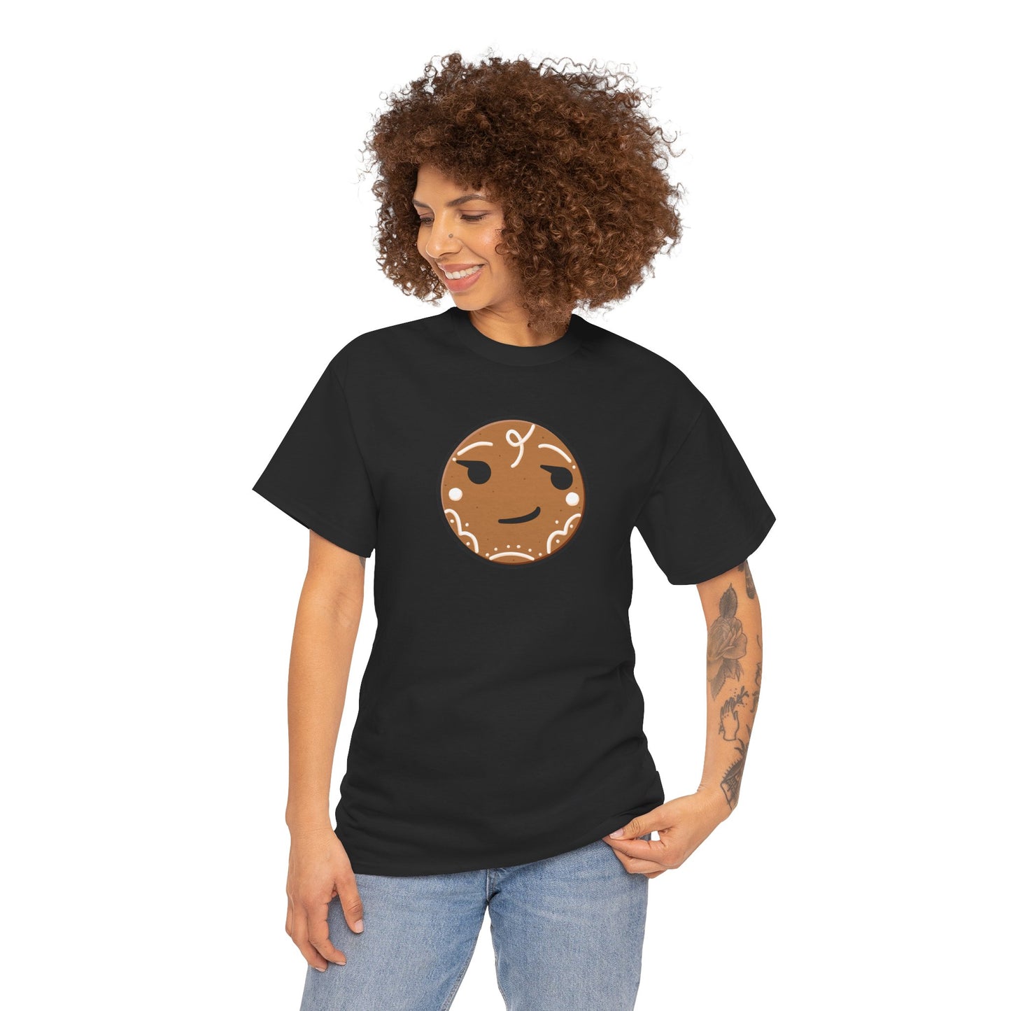 Gingerbread Smirk - Unisex Heavy Cotton Tee