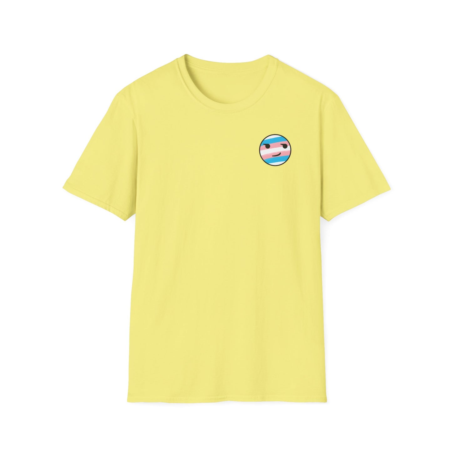 🏳️‍⚧️ Trans Pride Smirk (small logo) - Classic Unisex Crewneck T-Shirt