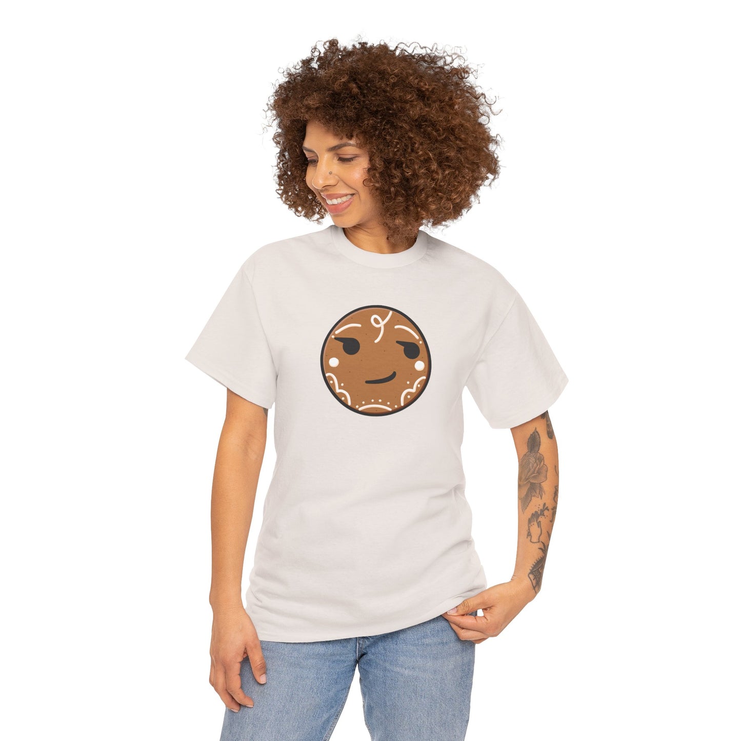 Gingerbread Smirk - Unisex Heavy Cotton Tee