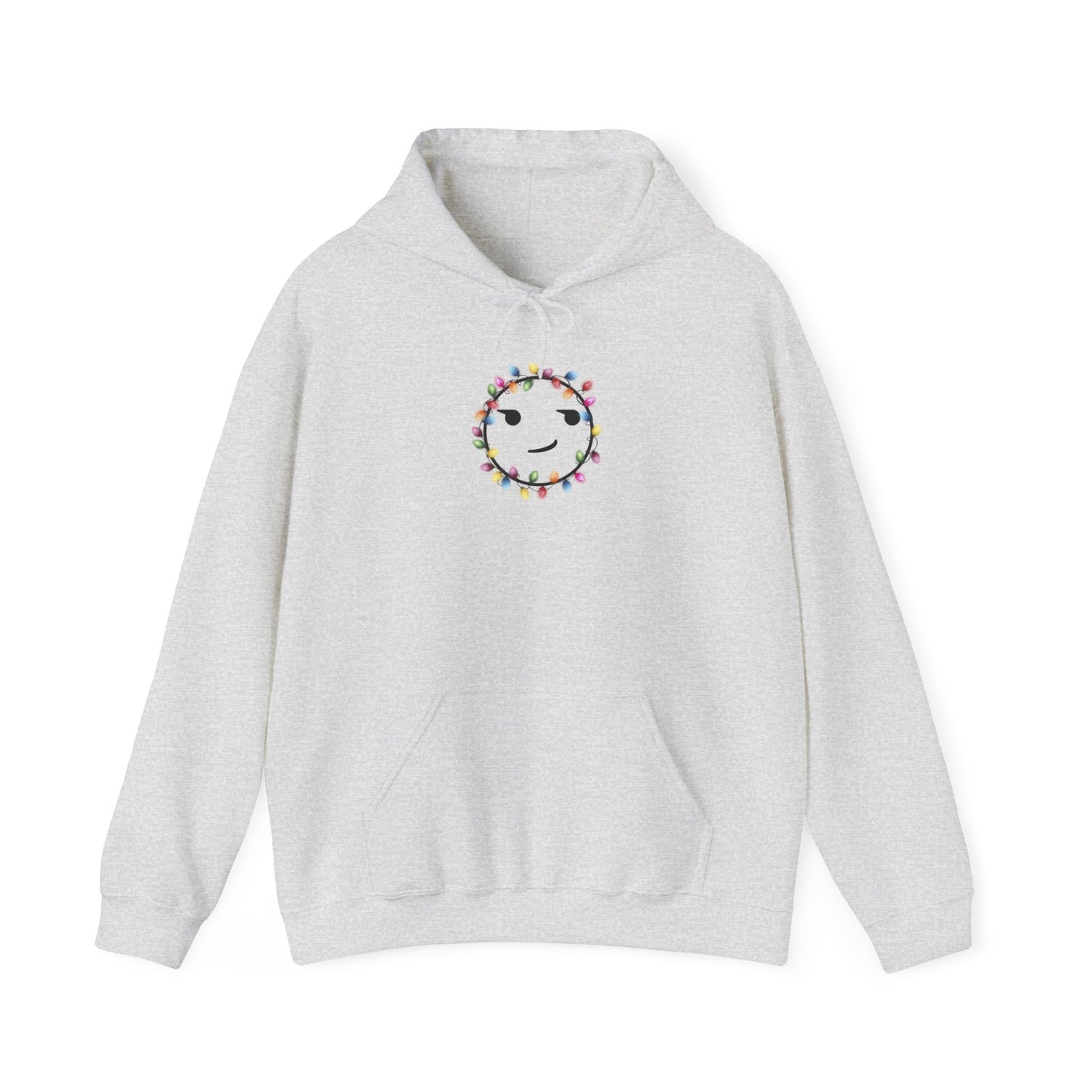 Smirking Christmas Lights Hoodie - Cotton Hooded Sweatshirt