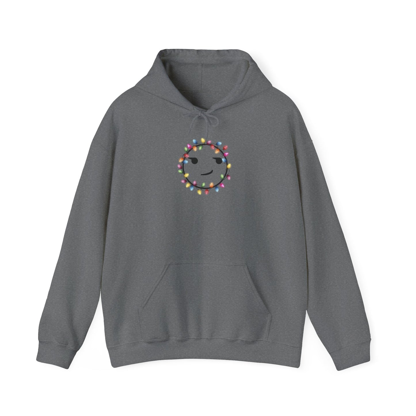 Smirking Christmas Lights Hoodie - Cotton Hooded Sweatshirt