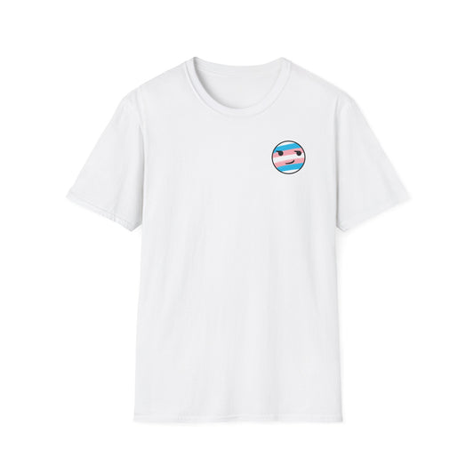 🏳️‍⚧️ Trans Pride Smirk (small logo) - Classic Unisex Crewneck T-Shirt