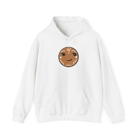 Smirking Gingerbread Cookie Christmas Hoodie - Cotton Hooded Sweatshirt