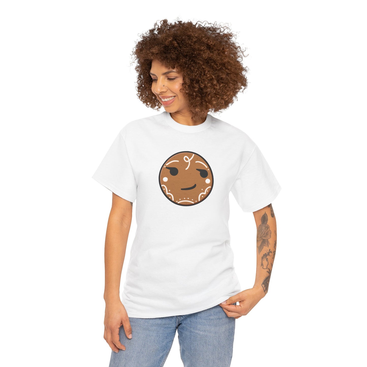 Gingerbread Smirk - Unisex Heavy Cotton Tee