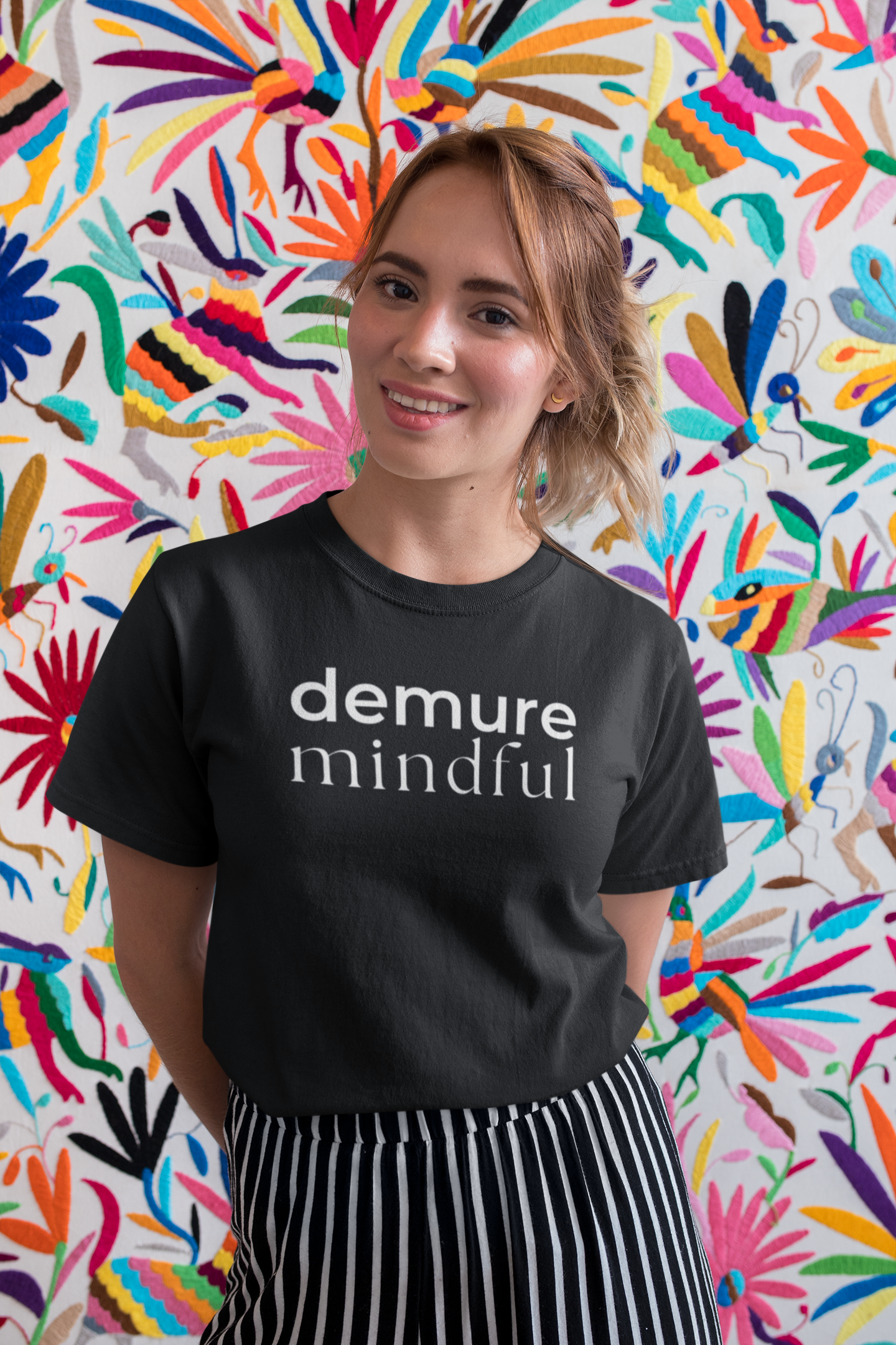 Demure Mindful Trend T-Shirt - Dark Colours Unisex Heavy Cotton Tee